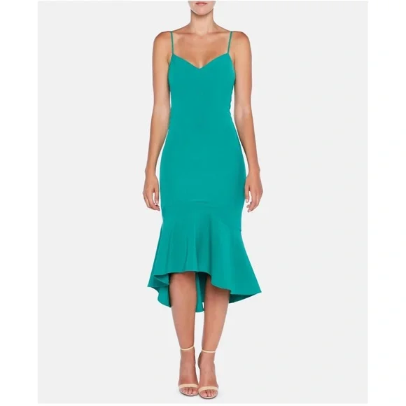 knee length dresses for ladies Bardot Turquoise Lisandra Midi Dress